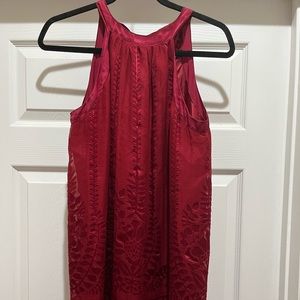 Studio M Silk Burgandy Textured Dress Small